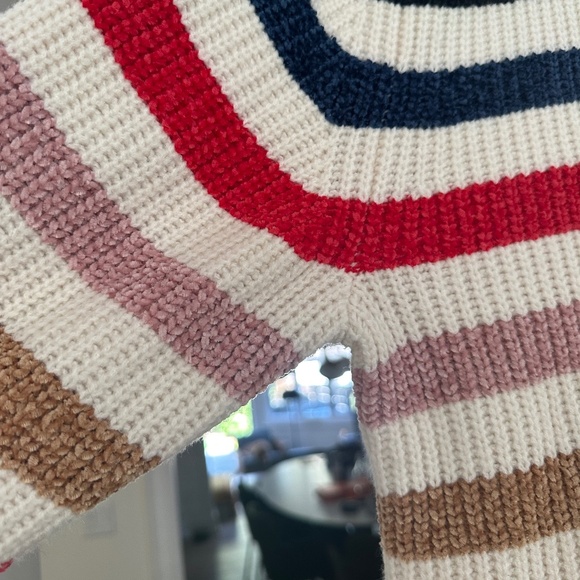 GAP Multicolour Split Hem Cotton Chenille Stripe Sweater - Size XL - Picture 6 of 12